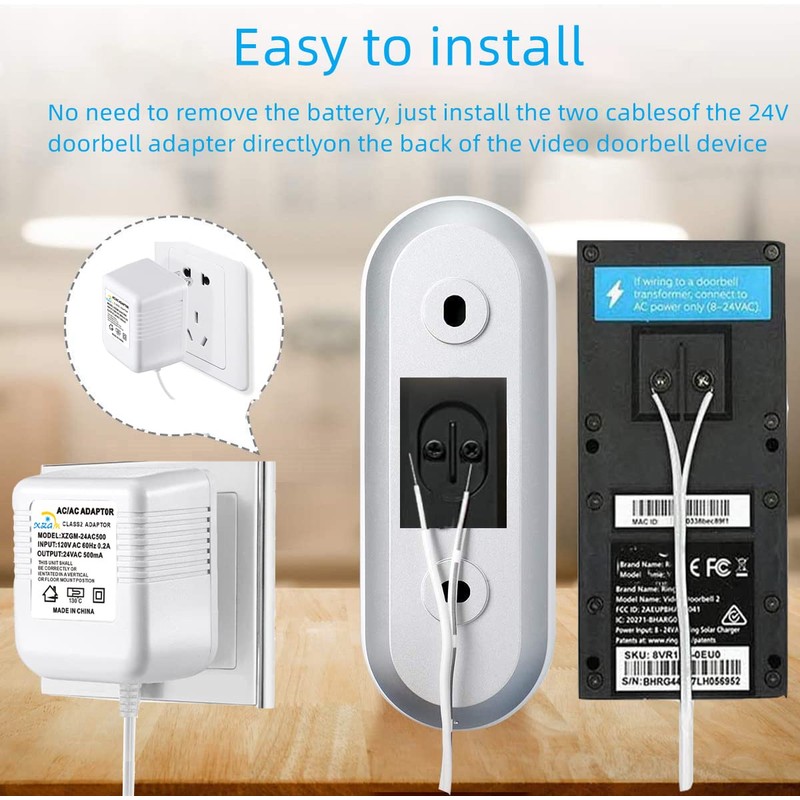 24V Doorbell Transformer Compatible with Nest Honeywell Ecobee Sensis All