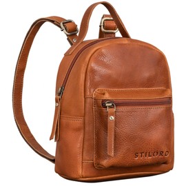 STILORD 'Tiny' Mini Backpack Women's Leather Backpack Women's Small City Backpack Vintage Daypack Leather Backpack Small Women's Backpack Genuine Leather, Texas - Brown, S, Rucksack