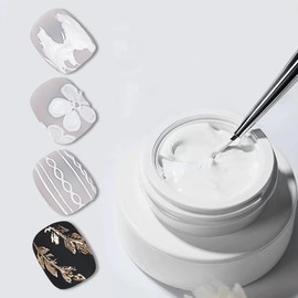 Solid 3d Nail Sculpting Gel For Nail Art, 3d Nail Art Gel Multifunctional 3d Molding For Nails Salon Home DIY (White)