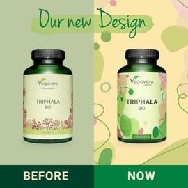 Vegavero Organic Triphala Powder 1300 mg | 180 Capsules (3-Month Supply) | Additive-Free, Lab-Tested | Ayurvedic Gut Health & Immune Support Supplement | Vegan-Friendly