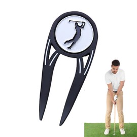 Golf Divot Tools, Ball Marker Magnetic Metal Divot Repair Tool, Alignment Green Turf Fork Putting Divot Tool for Golfer
