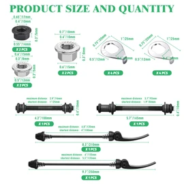 16Pcs 3 Size Bicycle Hub Flanged Axle Nut and Safety Washer Kit with Quick Release Skewer Front & Rear Bicycle Axle Replacement Parts for MTB Mountain Road Bike