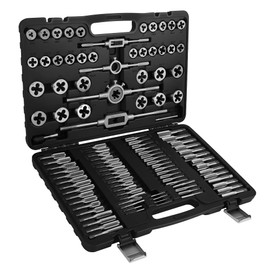 Anfrere 110pcs Tap and Die Set in Metric Sizes, Standard Tap Set and Die Tool Set for Threading and Rethreading Internal and External Threads, M2-M18 Thread Repair Kit