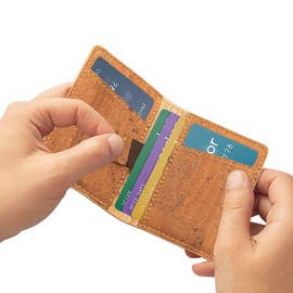 Corkor Cork RFID Slim Wallet – Men’s Wallet - RFID Blocking - Vegan Leather – Cruelty Free – Eco Friendly - Brown