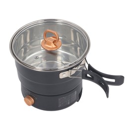 Multifunctional Electric Cooker, 500W 1.6L Mini Ramen Cooker with Foldable Handle, Portable Cooking Pot Electric Pot for Noodles Steak Cooker Eggs StirFrying