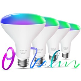OHLUX BR30 Smart Flood Light Bulb, 85W Equivalent WiFi Smart Light Bulb, RGBCW, No Hub, Music Sync, Color Changing Light Bulb Compatible with Alexa and Google Home-4Pack
