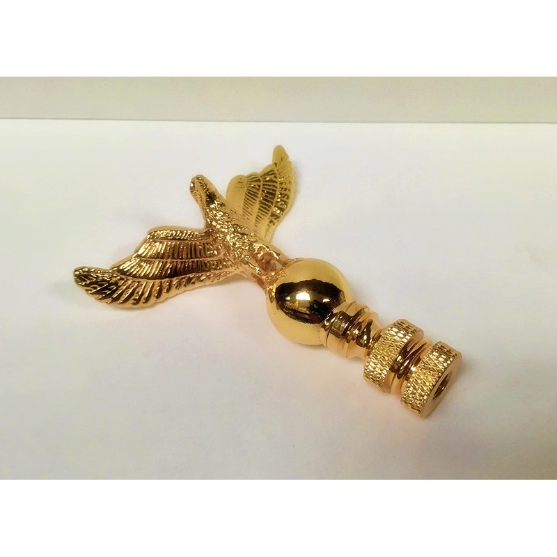 Lamp Finial-EAGLE ON ORB-Polished Brass Finish, Highly detailed metal casting