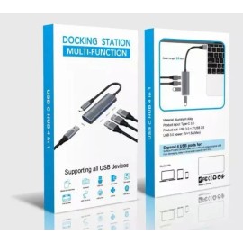 Jeeyee Adaptador Usb Hub Usb 4 Puerto Usb 3.0 5gbps Para Laptop Pc Color Gris