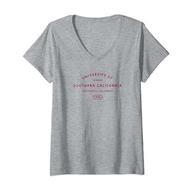 USC Cardinal Logo 1880 Los Angeles California V-Neck T-Shirt