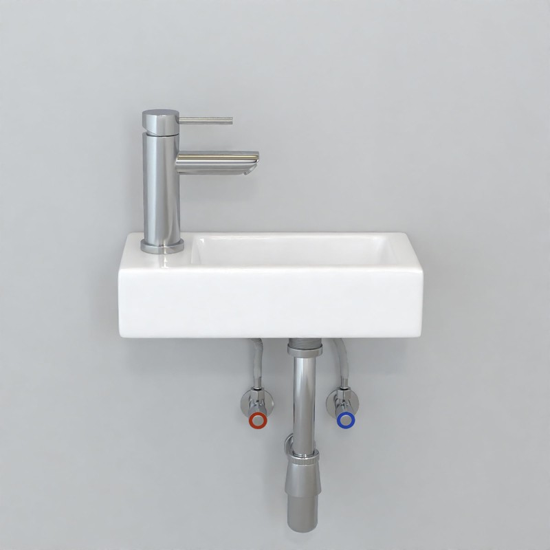 J-FAMILY 14.5'' x 7'' Small Wall Mount Sink Rectangle Porcelain