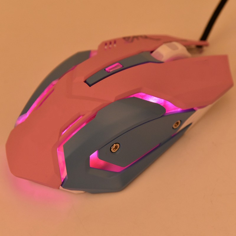 3200DPI High Sensitivity Pink Gaming Mouse Comfortable Grasping Wired Gaming