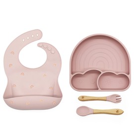 Wriggle & Giggle Rainbow Feeding Plate (Rose Pink)