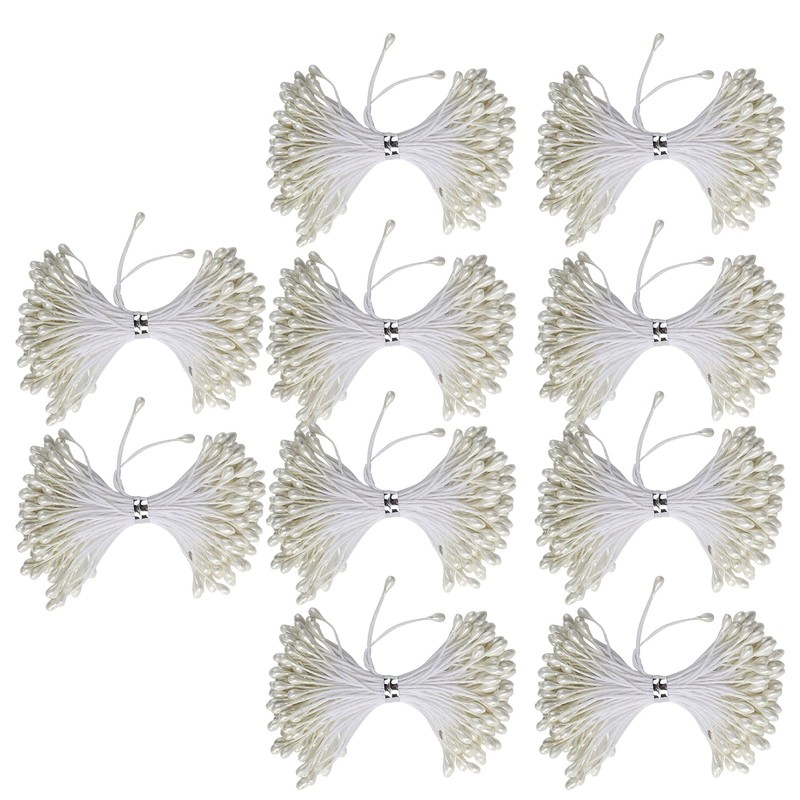 QANYEGN 900Pcs Flower Stamen, Double Heads Artificial Pearl Flower Stamen,