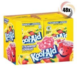 Kool-Aid Full Box 48x Packets Kool-Aid Strawberry Lemonade Soft Drink Mix | Caffeine Free