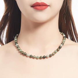 Bulinlin Women's Crystal Pearl Necklace, Silver Boho Statement Choker, Fashion Jewellery, Birthday Gift, Pearl, Pearl