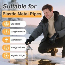 YeloDeer 75 Ft Pipe Heat Cable for Water Pipe Freeze Protection, Self-Regulating Heat Tape for Metal and Plastic Pipes, Anti-Freeze Pipe Heating Trace System 6W/Ft 120V