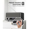 Vintage Wood AM FM Clock Radio with Bluetooth, Digital Clock