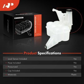 A-Premium Pressurized Coolant Reservoir Tank [with Cap & Sensor] Compatible with Ram 2500, 3500, 4500, 5500, 2013 2014 2015 2016 2017 2018, 6.7L