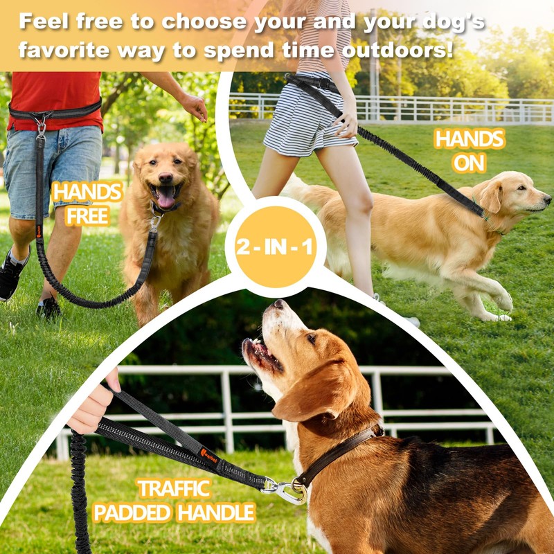 Laqibak Hands Free Dog Leash, Adjustable Waist Leash for Dog