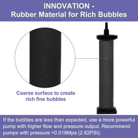 AquaMiracle 2-Pack Aquarium Air Stones 8"x1.25", New Innovative Rubber Air Diffuser for Large Fish Tank, Air Bubbler Oxygen Air Stone for Pond Air Pump