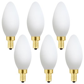 Frosted Candelabra Light Bulbs 40 Watt Equivalent, 4W Watt LED Candelabra Bulbs, E12 LED Bulb 40w Dimmable Neutral White 4000k, Candle Type B Bulb, 400 lumens, 6 Pack
