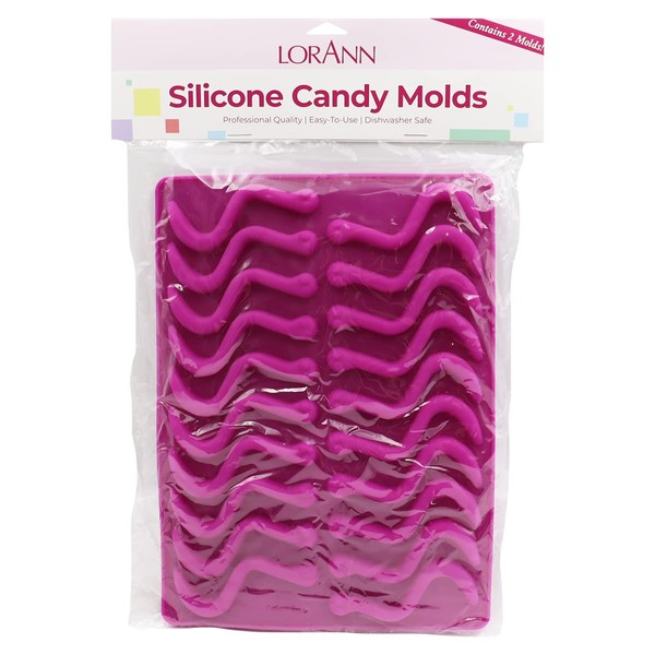LorAnn Silicone Gummy Worm Molds - pack of 2