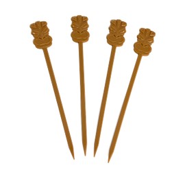 6" Tiki Plastic Swizzle Stick Cocktail Picks Set of 24 Brown - Made In USA