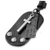 Bungsa Mens Leather Biker Necklace with Brass Pendant, Leather