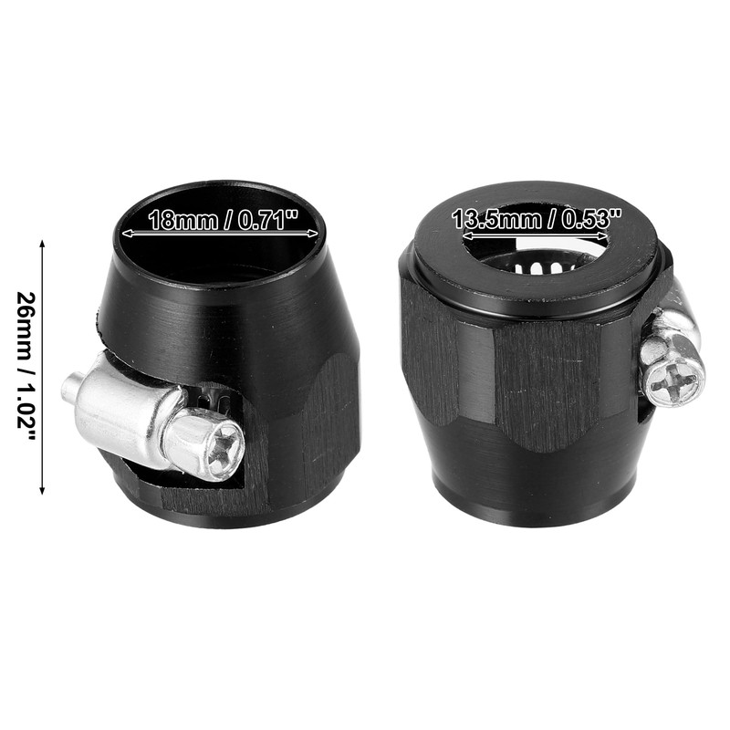 X AUTOHAUX 5 Pcs AN8 Hex Car Hose Finisher Flexible