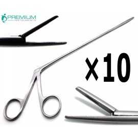 PREMIUM INSTRUMENTS 10 Pcs Ear ENT Forceps Alligators 8" Surgical Serrated 1.6cm Jaws Premium Tools