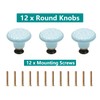 Seimneire 12pcs Sky Blue Cabinet Knobs, Retro Ceramic Dresser Knobs,