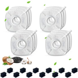 24 Pack Cat Water Fountain Filters Replacement,Compatible with VEKEN® for 67 oz/2L, 85 oz/2.5L, 95 oz/2.5L, 135 oz/4L Automatic Pet Fountain (12 Replacement Filters +12 Pre-Filter Sponges)