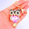 Axmerdal Fashion Lovely Lucky Owl Keychain Rhinestone Crystal Pendent Handbag