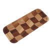 Tea Tray Grid Pattern Black Walnut White Waxed Wood Rectangular