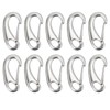 10pcs 50mm Heavy Duty Snap Rope Hook Stainless Steel Spring