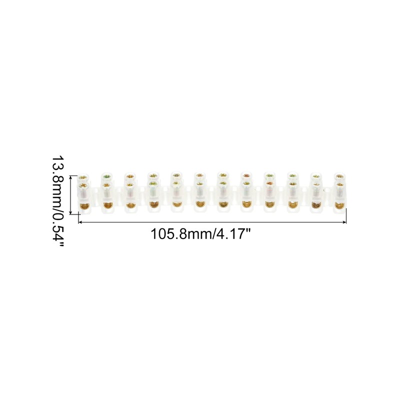 sourcing map Terminal Block 12 Positions 380V 5A Dual Row
