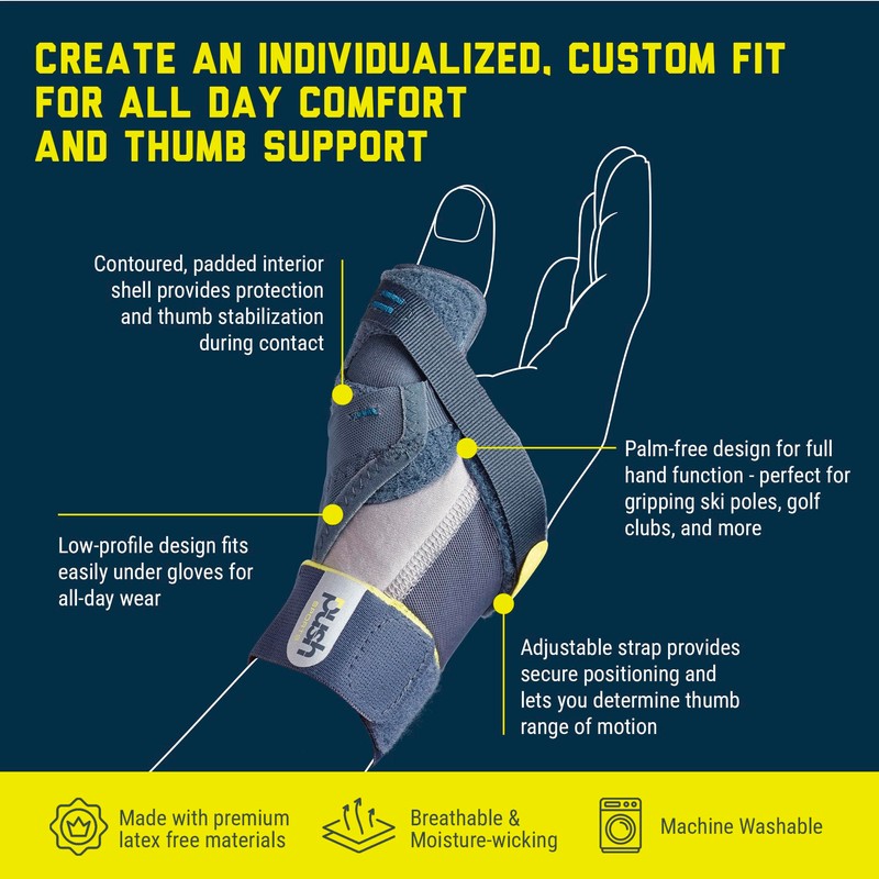 Push Sports Thumb Brace - Stabilizes Skier's Thumb, Optimizes Function