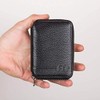 Anı Yüzük Genuine Leather Men's Zip Wallet, Black, black, Modern