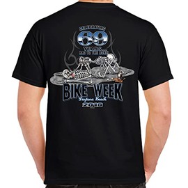 Nostalgia 2010 Bike Week Daytona Beach 69 Skeletons T-Shirt Black