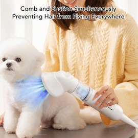 Cordless Dog Grooming Vacuum, Portable 5 in 1 Pet Hair Handheld Vacuum, Battry Powered Dog Vacuum for Grooming and Cleaning