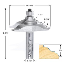 Amana Tool - 49556 Carbide Tipped Table Edge Classical 3/8 x 1/4 Radius x 2-1/2 Dia x 3/4