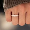 HOLINSE Cross Ring for Women, Engrave Let Go & Let