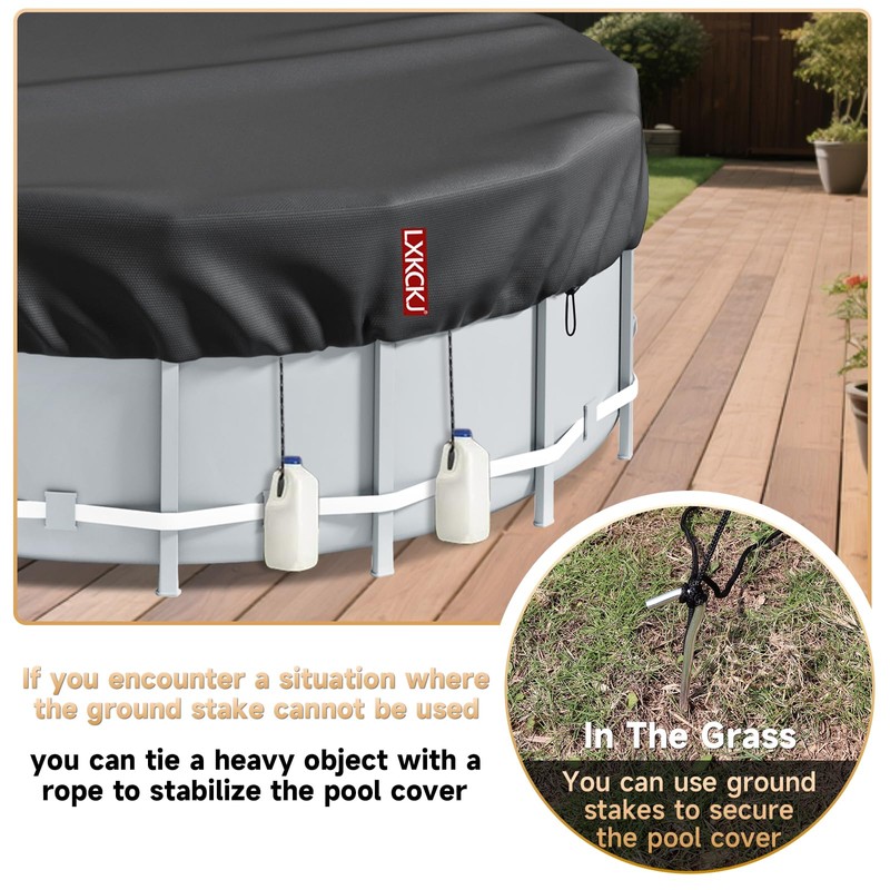 LXKCKJ 12 Ft Round Pool Cover, Solar Covers for Above