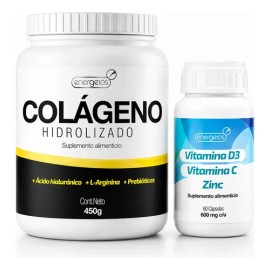 Cólageno Hidrolizado Energeios 450g Vitamina D3 Zinc Y C Cap                                                                                          