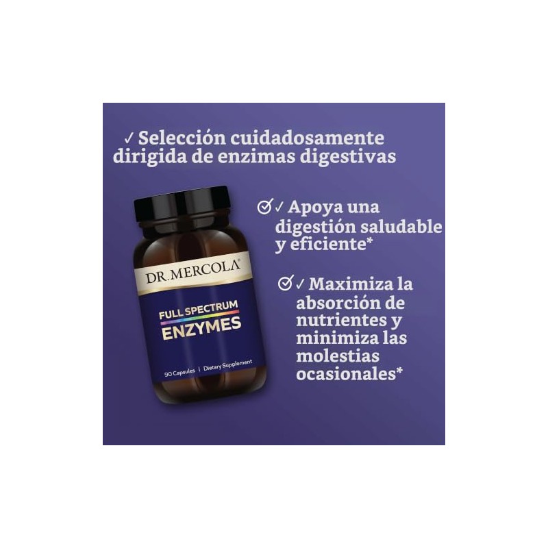 Mercola Suplemento Dietético Enzimas Espectro Completo Porciones Cápsulas