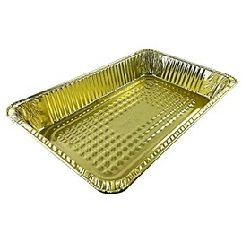 PACTOGO Full-Size Deep Black & Gold Disposable Steam Table Pans with Lids - Ideal for Baking, Roasting, Broiling, Cooking, 20.5 x 13 x 3.3 Inches - Heavy Duty (Pack of 5)