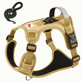 BoldPet Dog Harness with Airtag Holder and Leash Set-Premium Oxford Breathable Material- Durable Reflective Airtag Dog Harness and Leash Set for Small, Medium, Large and X Large Dogs