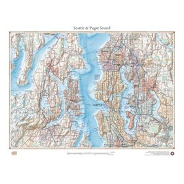 Benchmark Maps Seattle & Puget Sound, Washington Wall Map (18" x 24" - Front Lamination)