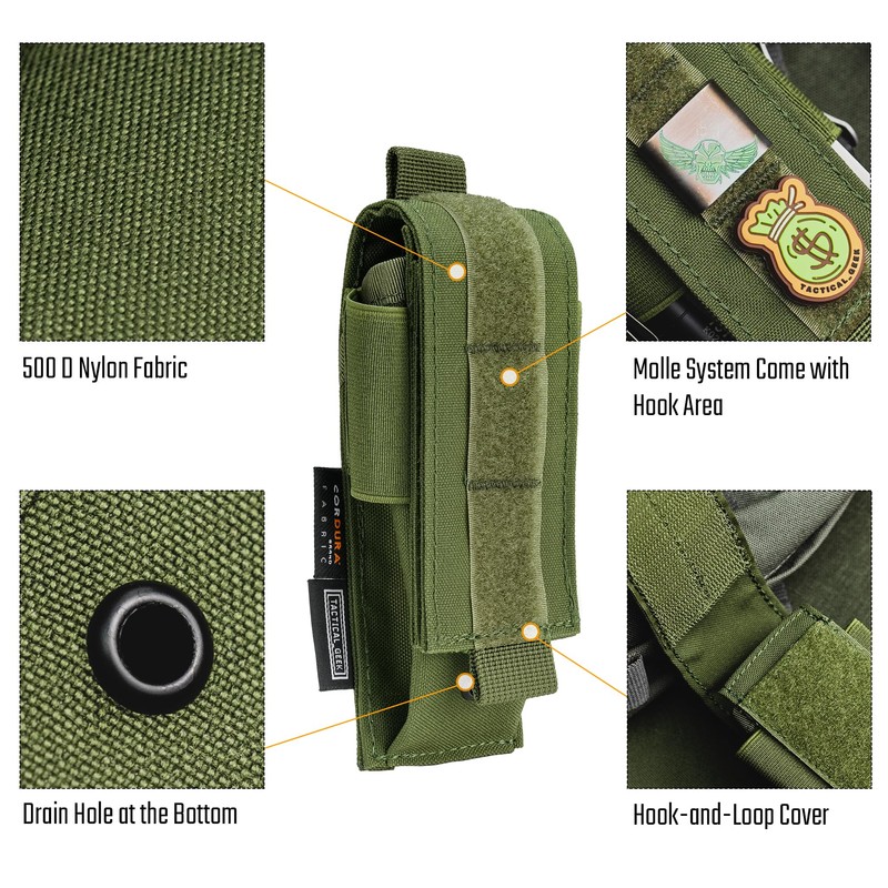 TACTICAL GEEK EXT8 EDC Belt Organizer, Molle Multitool Sheath, Nylon