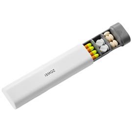 7 Day Pill Organizer - BPA-Free Wheat Straw, Weekly Medication Box with Large Compartments for Travel & Home (White)